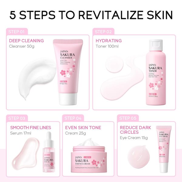 Skin Care Set JAPAN SAKURA Women Beauty Gift Sets Skin Care Kit with - Image 6