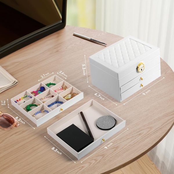 3 Layer Jewelry Box, Jewelry Holder Organizer with Jewelry Organizer - Image 7