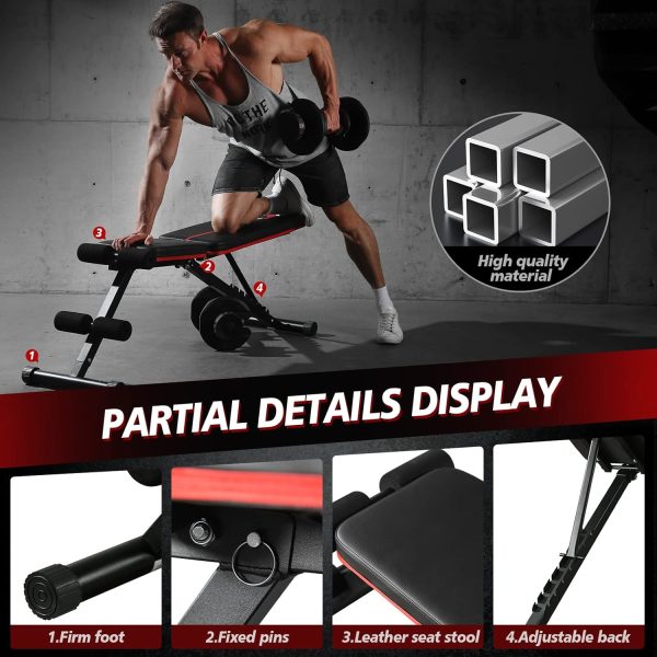 Weight Bench Press, Strength Training Adjustable Workout Benches for Full - Image 3