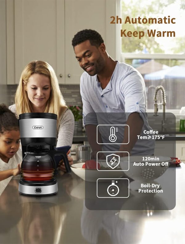 Gevi 4-Cup Coffee Maker, Small Drip Coffeemaker Compact Coffee Pot Brewer - Image 6