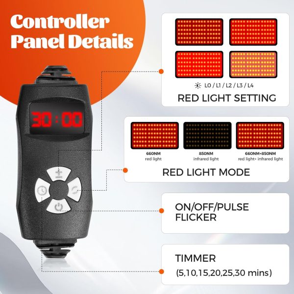 Red Light Therapy for Face and Body, Red Infrared Light Therapy Lamp Belt - Image 7
