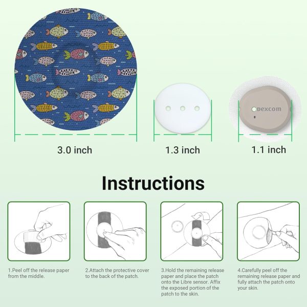 Dexcom G7 Sensor Adhesive Patches,Patterned Sensor Tape Protector,CGM - Image 6
