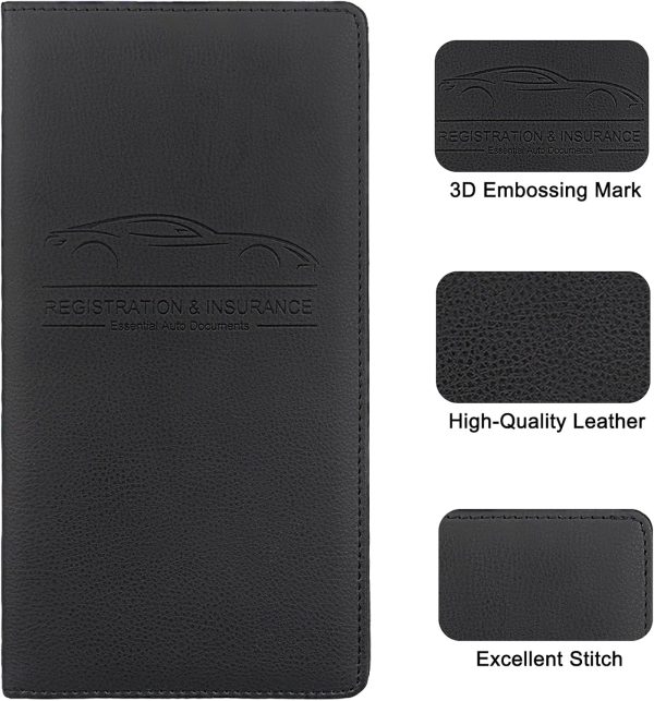 Premium Car Registration & Insurance Card Holder with Magnetic Shut, - Image 5