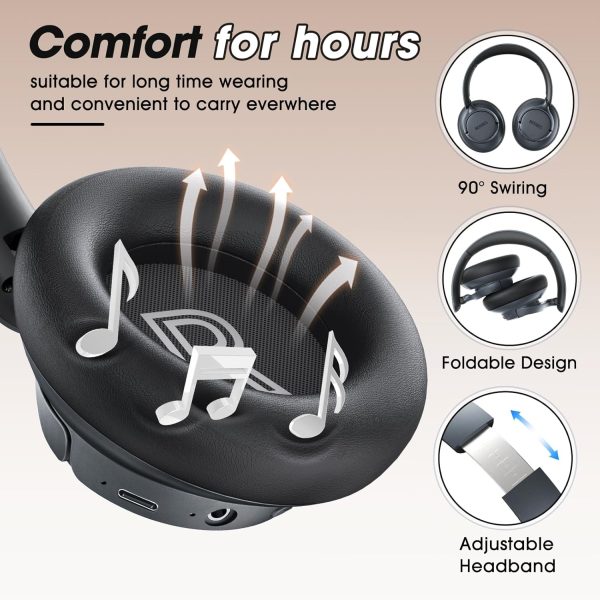 BERIBES Upgraded Hybrid Active Noise Cancelling Headphones with Transparent - Image 2