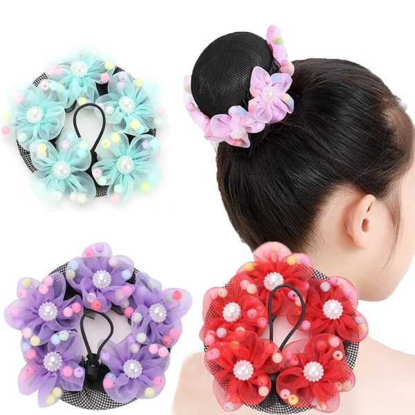 4Pcs Girls Ballet Bun Covers Dance Snood Hair Net Accessories for Dancers - Image 4