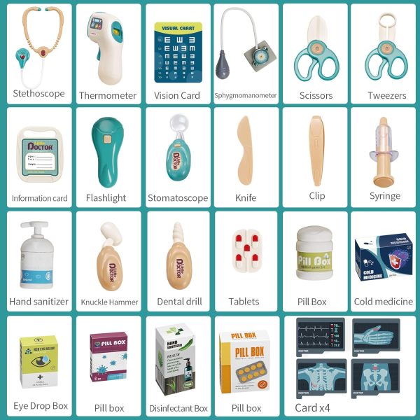 Deejoy Toy Doctor Kit for Kids, Pretend Medical Station Set for Boys & - Image 6