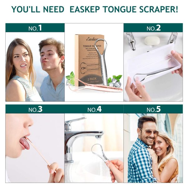 Tongue Scraper (2 Pack), Wide-Head Tongue Cleaner with Nice Carrying Box, - Image 5