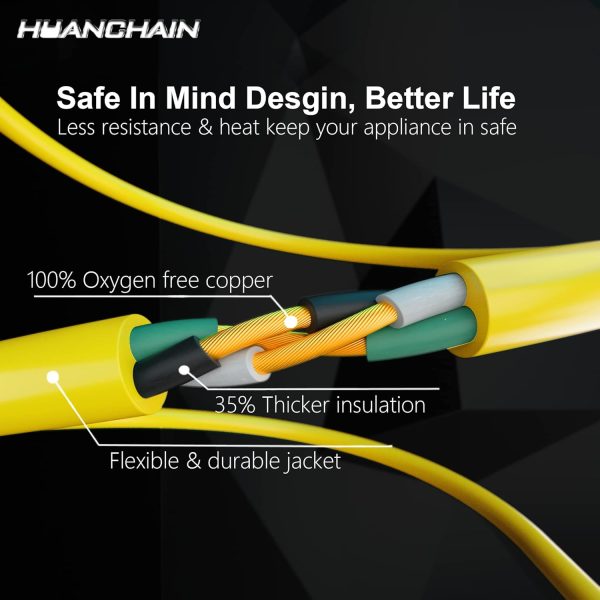 HUANCHAIN 25 ft 14/3 Gauge Heavy Duty Outdoor Extension Cord Waterproof - Image 3