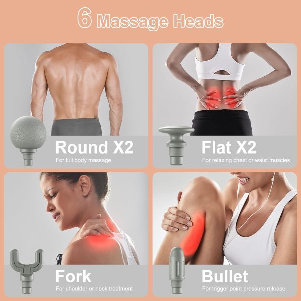 Massage Gun with Upgraded Extended Handle, U-Shaped Back Massager for Pain - Image 5