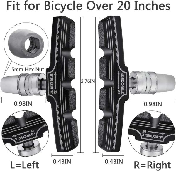 Hapleby 4PCS Premium Bike Brake Pads, Professional Mountain Bicycle V-Brake - Image 6