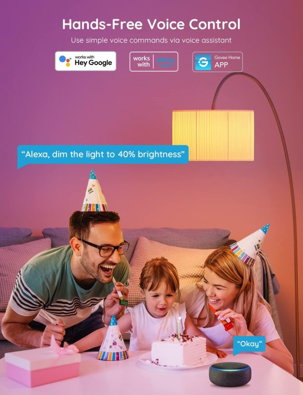 Govee Smart Light Bulbs, Color Changing Light Bulb, Work with Alexa and - Image 3