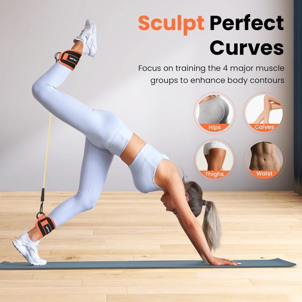 Ankle Straps with 3 Resistance Bands for Leg Weight Training & Booty - Image 5