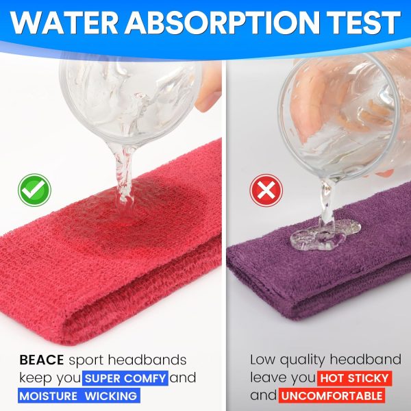 BEACE Sweatbands Sports Headband for Men & Women - Moisture Wicking - Image 2