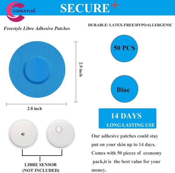 50 Pack Waterproof Sensor Covers for Freestyle Libre 2/3,CGM Adhesive - Image 4