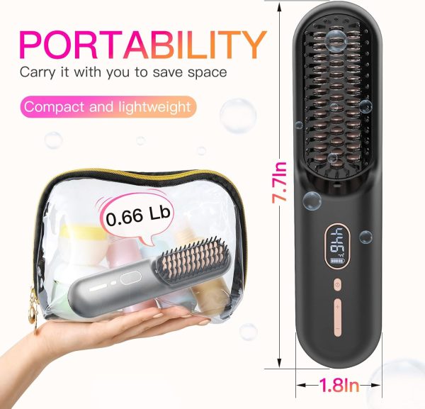 Cordless Hair Straightener Brush, iTayga Upgraded Portable Hair - Image 6