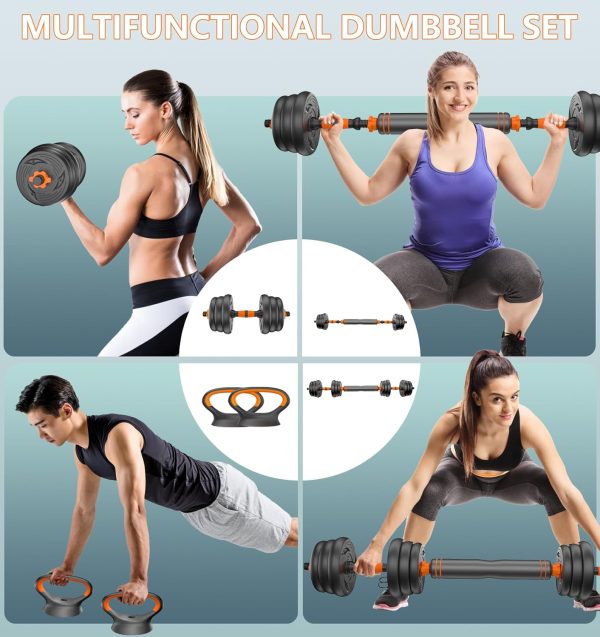 CANMALCHI Adjustable Dumbbells Weights Set 20lbs/33lbs/44lbs for Indoor - Image 4