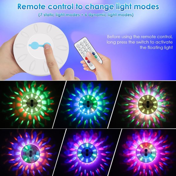 Floating Pool Lights, Pool Lights with 6 Dynamic Lighting Effects, IP68 - Image 2