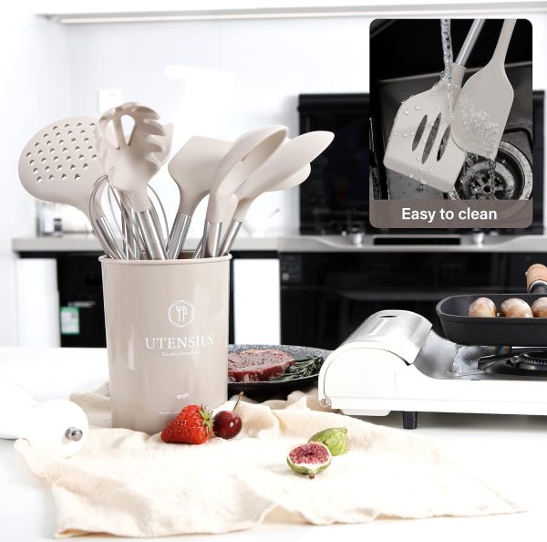 Kitchen Utensils Set, 28 Pcs Silicone Cooking Utensils Set with Holder, - Image 8