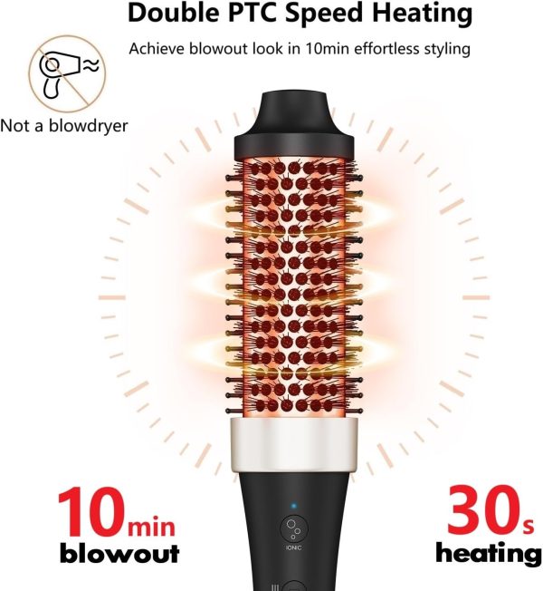 Ionic Thermal Brush Curling Iron Brush Heat Hair Curling Brush with Ceramic - Image 3