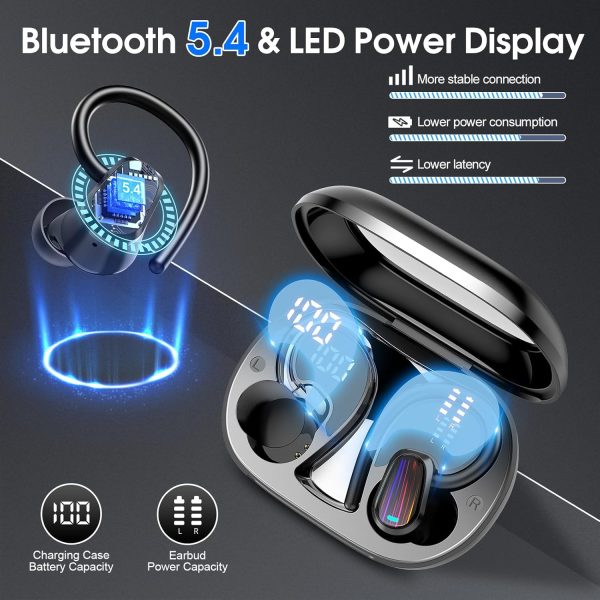 OYIB Wireless Earbuds Bluetooth 5.4 Headphones Sport, 50H Bluetooth Earbuds - Image 5