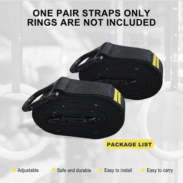 Adjustable Numbered Straps for Gymnastic Rings & Pull Up Handles, 8.2FT - Image 5