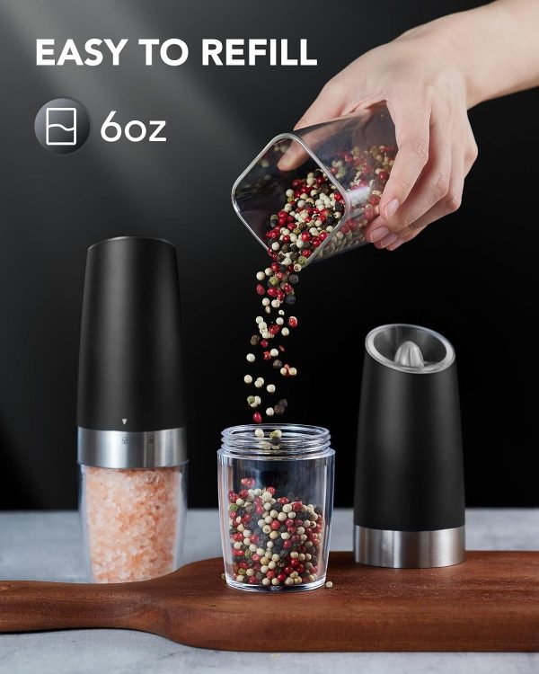 FORLIM Gravity Electric Salt and Pepper Grinder Set, Automatic Pepper - Image 8