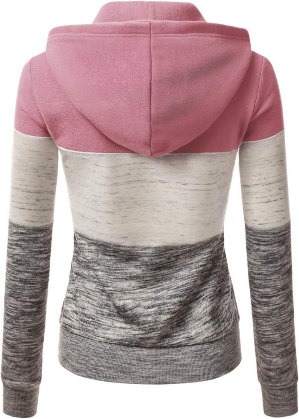 DOUBLJU Lightweight Thin Zip-Up Hoodie Jacket for Women with Plus Size - Image 3