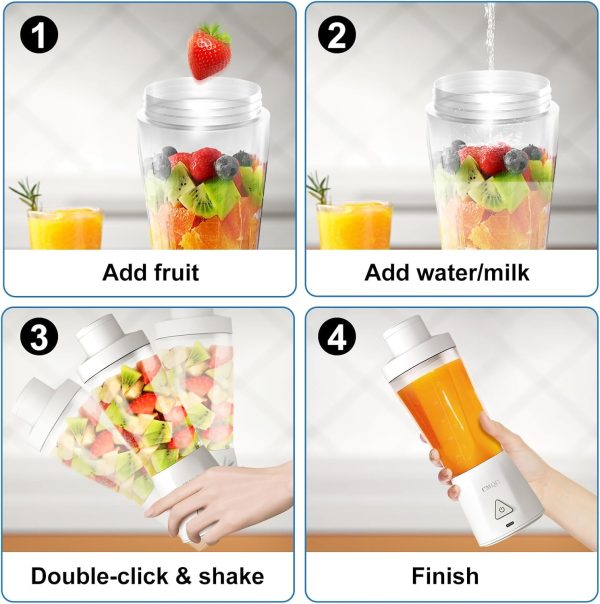 Portable Blender (White) Shakes and Smoothies Blender with 23 Oz Blender - Image 5