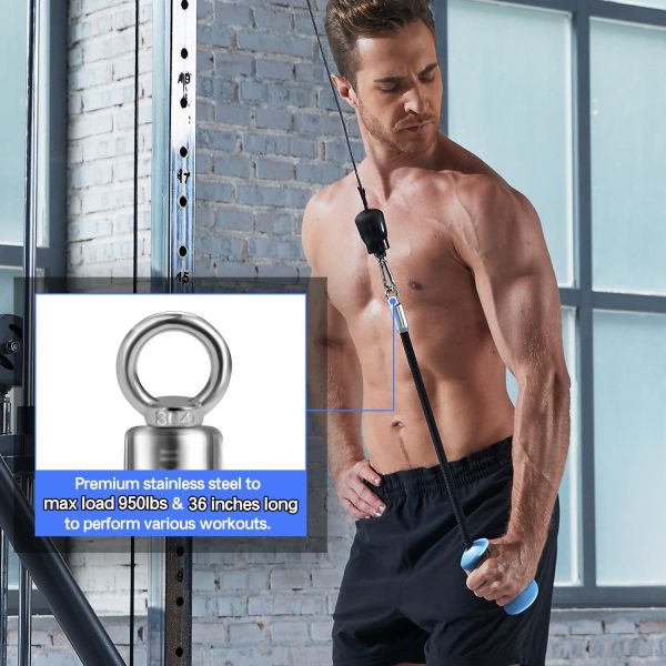 Tricep Rope with Ergonomic Handles, 36 Inch Tricep Pull Down Rope for Cable - Image 5