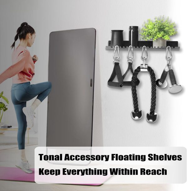Tonal Accessories Floating Shelves,Gym Rack Wall Mount Organizer with Hooks - Image 2