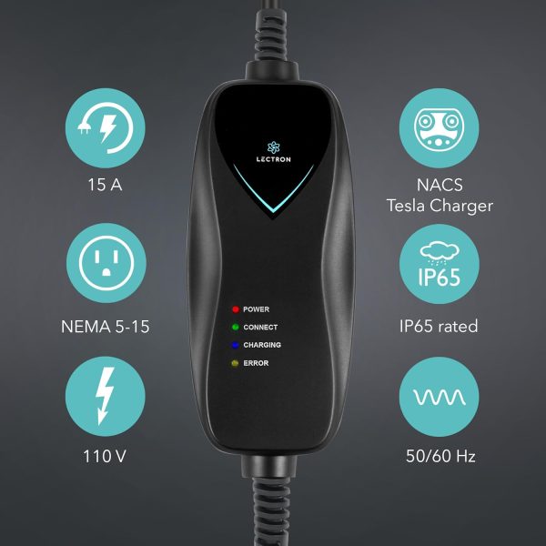 Lectron Level 1 Tesla Charger - 110V, 15 Amp, NEMA 5-15 Plug, 16 ft - Image 9