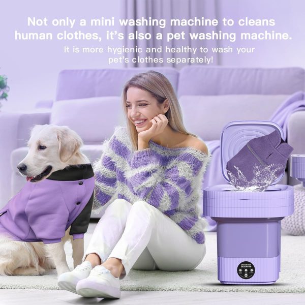 Portable Washing Machine,10L Folding Mini Washer with 3 Modes Deep Cleaning - Image 8