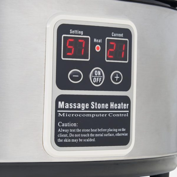 Master Massage 6 Quart LED Hot Stone Warmer with Digital Display– Stainless - Image 5