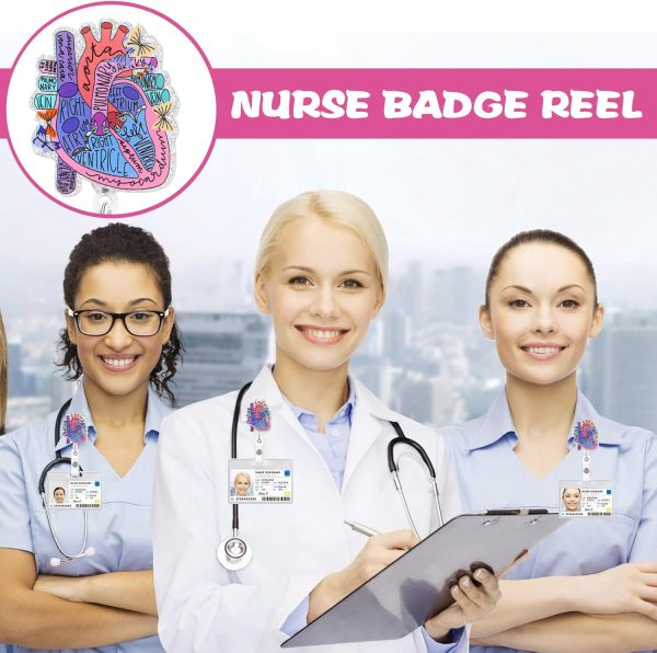 Cardiac Badge Reel Retractable for Nurse, Heart Anatomy Badge Reel Nursing - Image 8