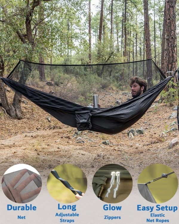 Sunyear Hammock Camping with Rain Fly Tarp and Net, Portable Camping - Image 4