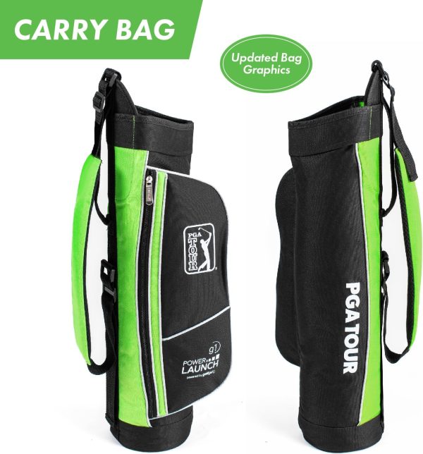 PGA Tour G1 Series Kids Green Golf Club Set with 3 Clubs, Golf Bag & 5 - Image 7