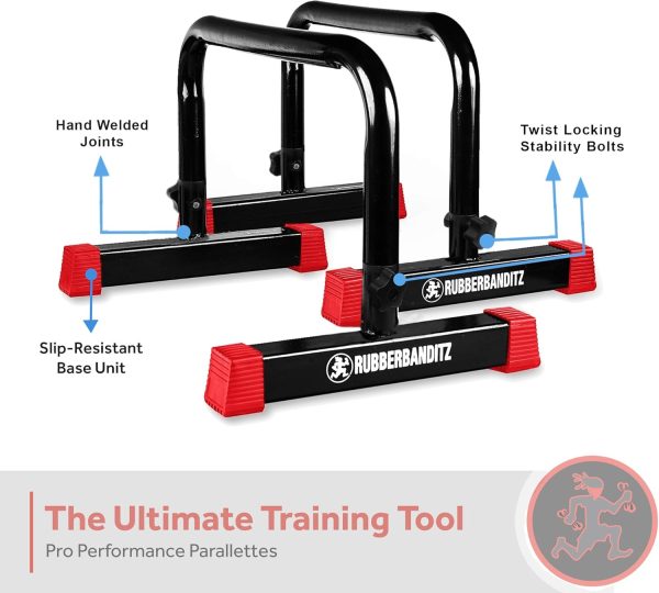 Rubberbanditz Parallette, Parallel Bars & Dip Station, Home Gym Essentials - Image 2
