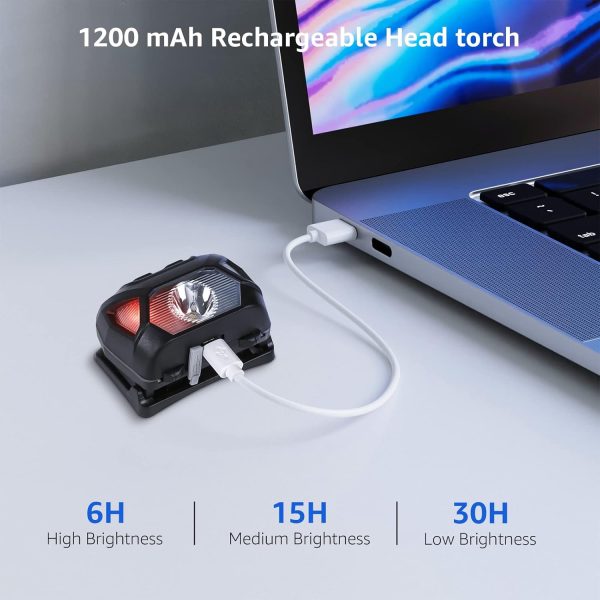 LE Headlamp Rechargeable, LED Head Lamp with 6 Modes for Camping & Hiking - Image 2