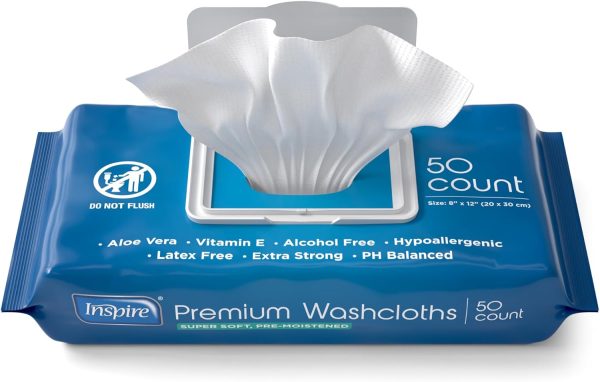 Inspire Adult Wet Wipes, Adult Wash Cloths, Adult Wipes for Incontinence & - Image 2