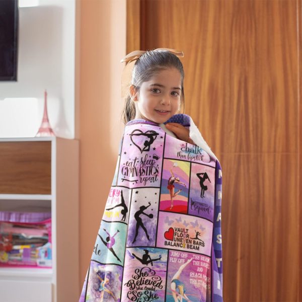 Mosslink Gymnastics Lovers Kids Blanket Gymnast Gifts for Girls Teens Women - Image 5