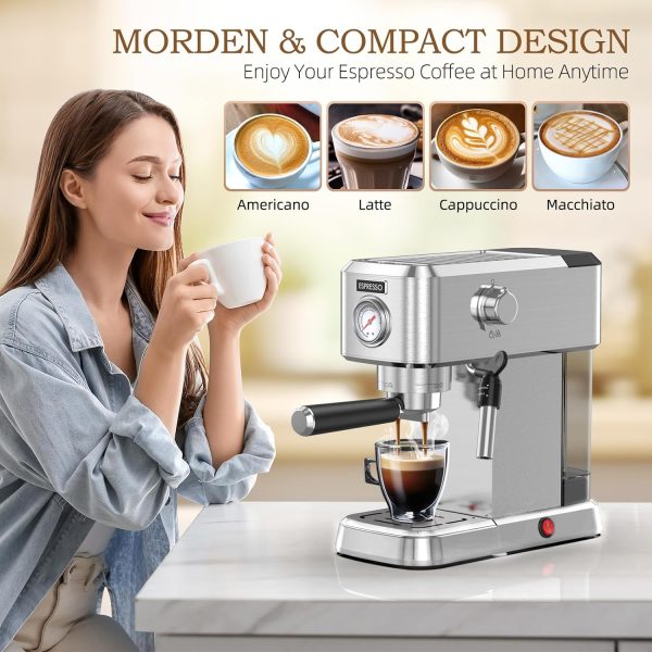 Pokk Espresso Machine 20 Bar, Upgraded 1350W Professional Espresso Maker - Image 7