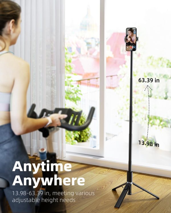 TODI 63" Phone Tripod, Tripod for iPhone & Portable Selfie Stick Tripod - Image 8