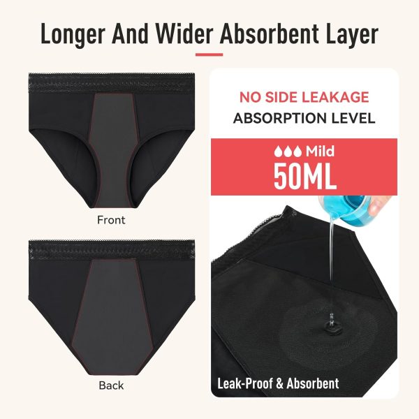 Period Underwear for Women Heavy Flow 50ml Period Panties for Women Girls - Image 4