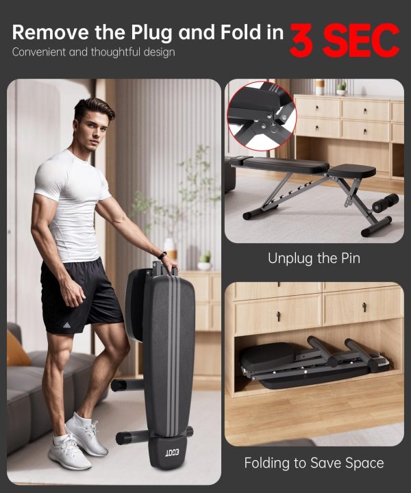 Adjustable Weight Bench for Home Gym with Extended Head, Foldable Workout - Image 6