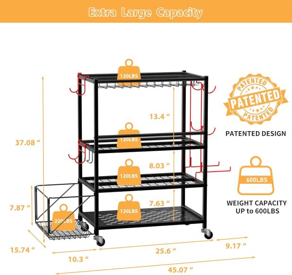 Dumbbell Rack, Weight Rack for Home Gym, 4-Tier 620LBS Metal Home Gym - Image 6