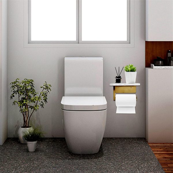 Toilet Paper Holder with Natural Marble Shelf for Bathroom Washroom,Wall - Image 8