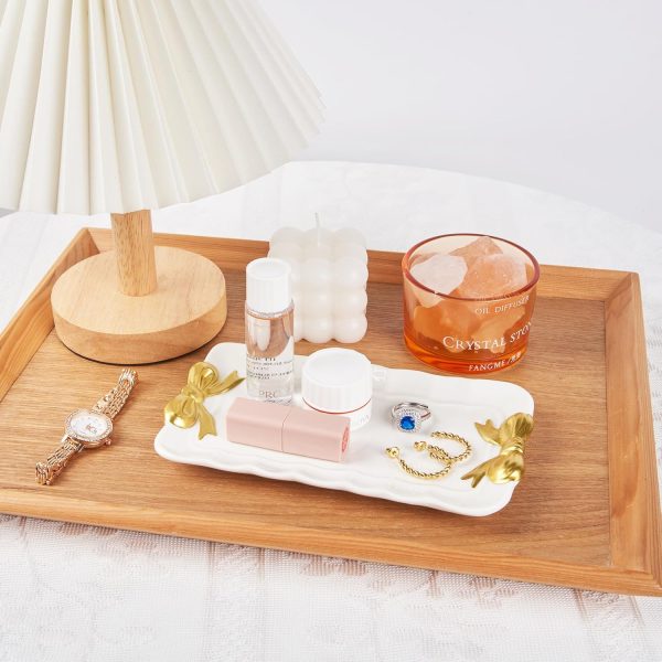Bow Jewelry Tray Ceramic Trinket Dish for Rings Earrings Necklaces Bracelet - Image 6