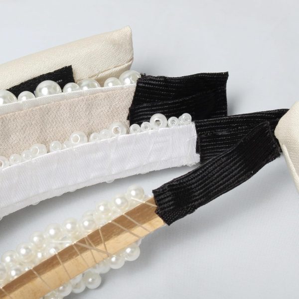 5PK White Pearl Headbands for Women Girls Cute Pearl dainty Headbands Bling - Image 7