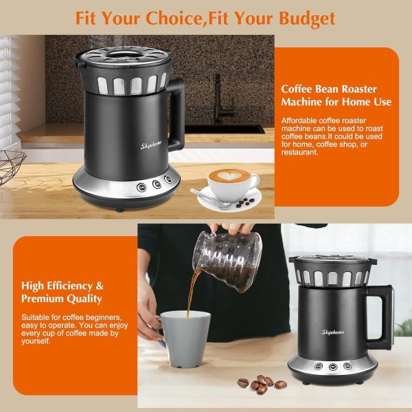 HOMOKUS Coffee Roaster Machine for Home Use - Two Baking Modes (Med and - Image 4