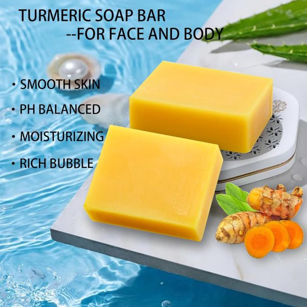 5 PCS Turmeric Soap Bar Turmeric Skin Care Set, Turmeric Face Moisturizer - Image 6